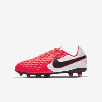 Nike Jr. Tiempo Legend 8 Club MG - Nagyobb Gyerek Focicipő - Piros/Fehér/Fekete